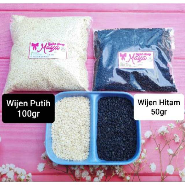 Biji wijen putih wijen hitam 50gr 100gr sesame seed organic premium quality termurah halal white black seed