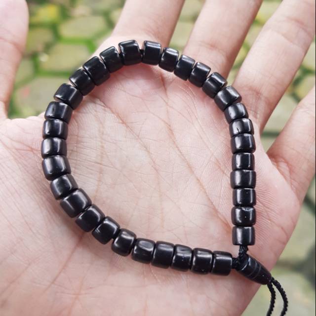 Gelang tasbih kokka kaukah 33butir mardjan hitam