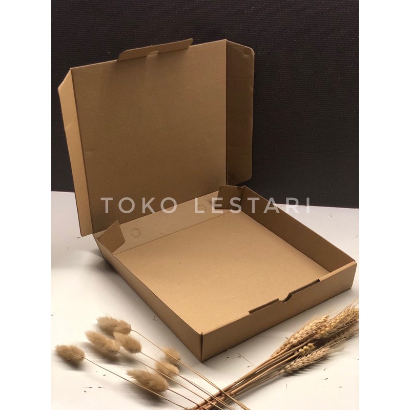 Box Kardus E-Flute Coklat Untuk Packaging Olshop Sovenir Baju Kotak Kado Hampers Snack 26x26x4.5 CM