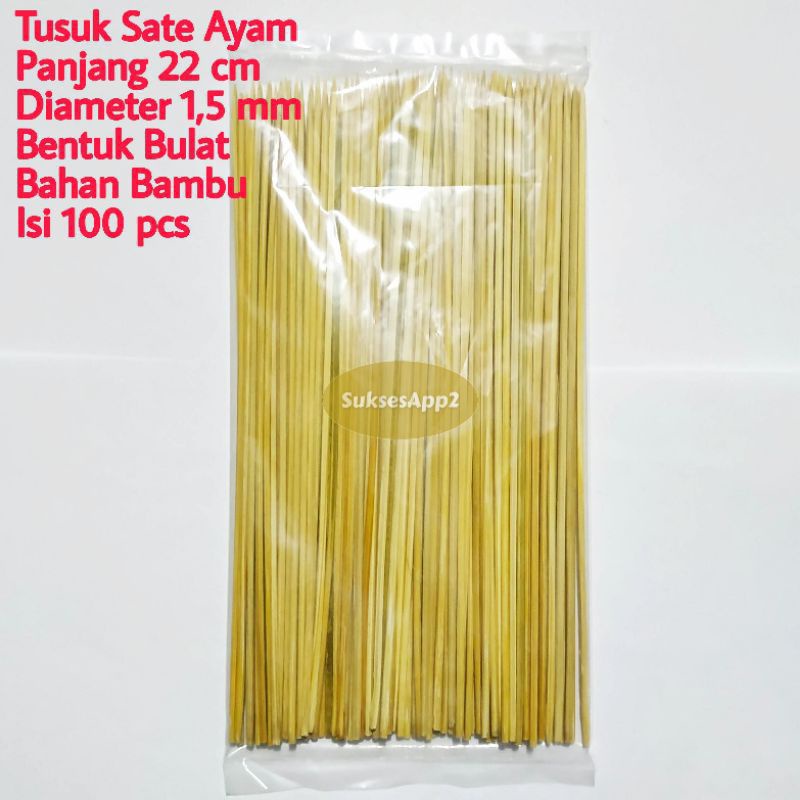 

TUSUK SATE 100 PCS UKURAN/SIZE 22-23CM TERMURAHH