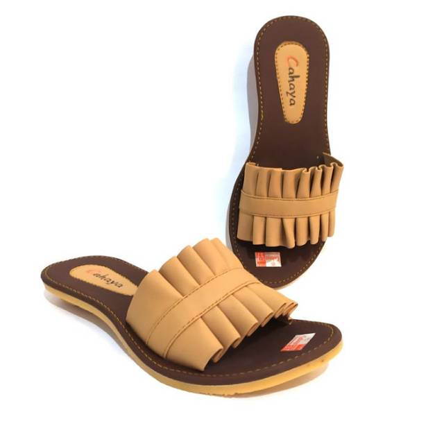 SANDAL TEPLEK WANITA TIDAK LICIN SOL KARET MENTAH-Cahaya