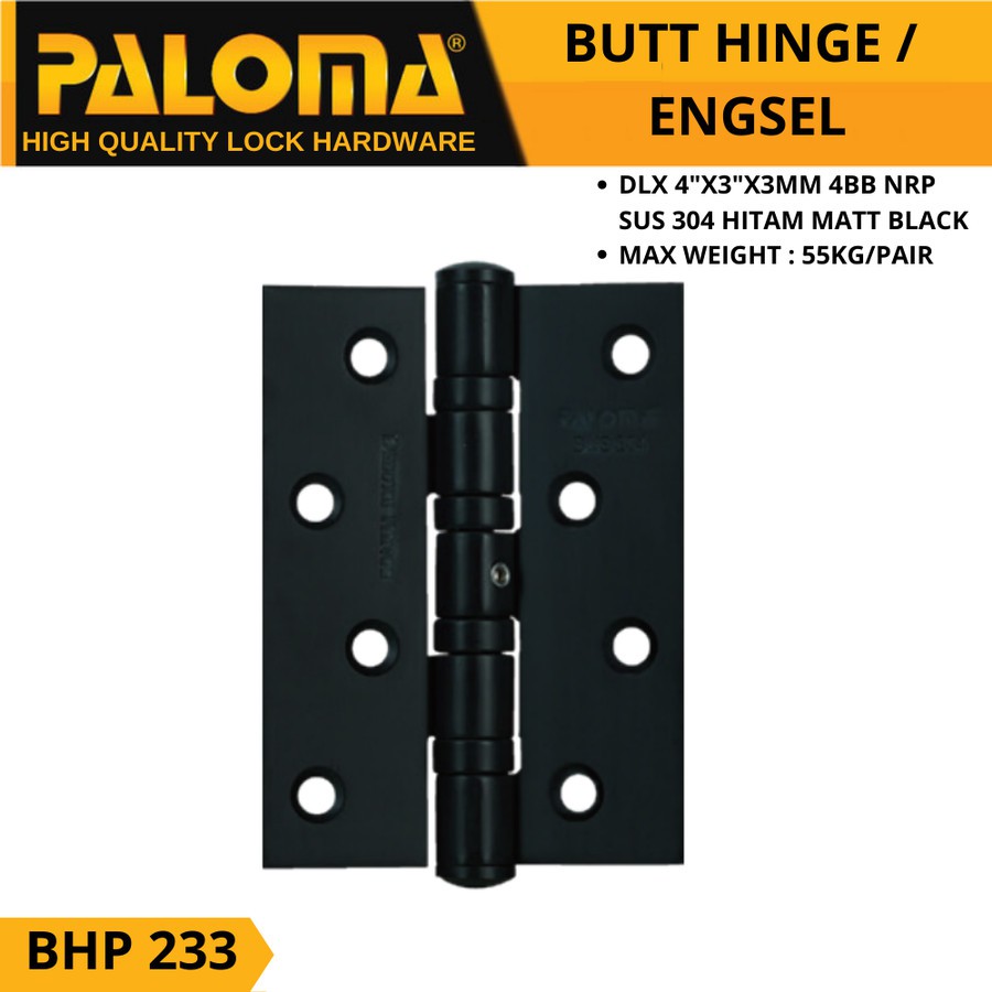 Engsel pintu Paloma 4" 3mm 4BB NRP MB