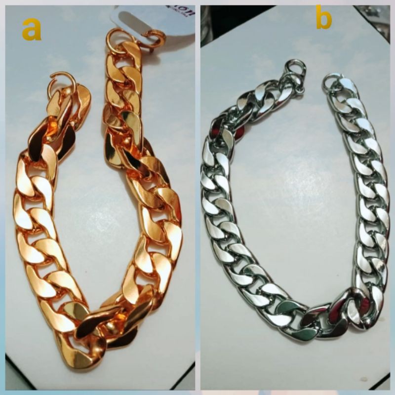 gelang rantai pria rhodium.