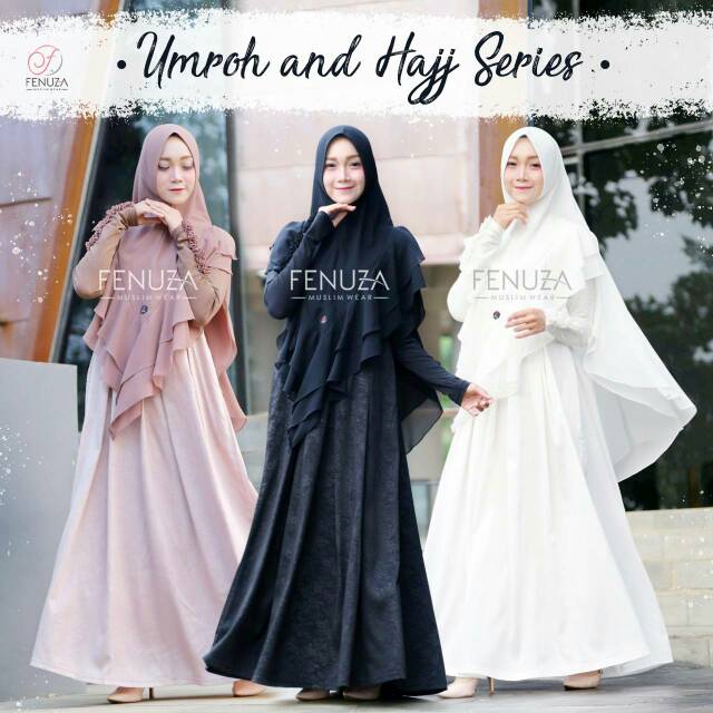 Gamis syar'i emboss premium branded busui friendly Hawa series by Fenuza Muslimwear