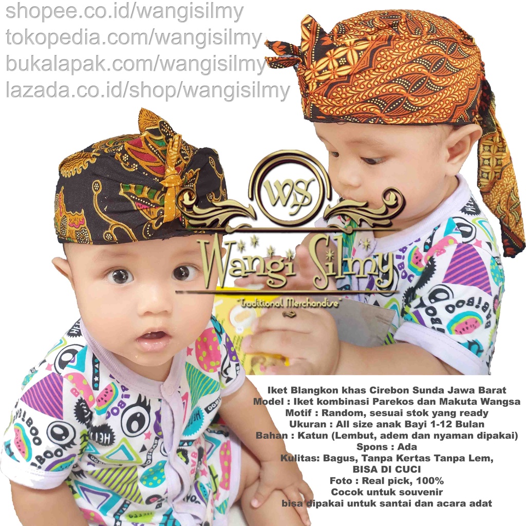 COD Blangkon Anak Bayi Pakaian Tradisional Adat Sunda BISA BAYAR DI TEMPAT - Iket kepala totopong ud
