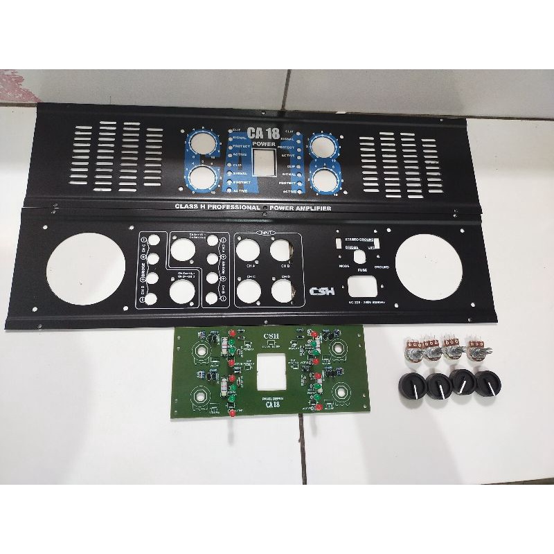 plat panel ca 18+LED depan box ca 18+4kenop+4potensio mono