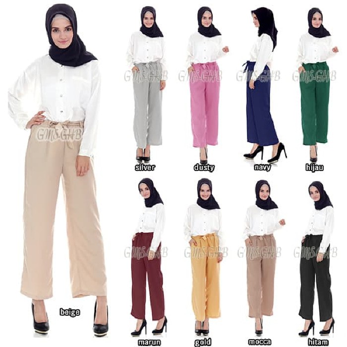 Jilbab instant, Hijab instant Celana Kulot Panjang by Rindiya Hijab Murah Grosir
