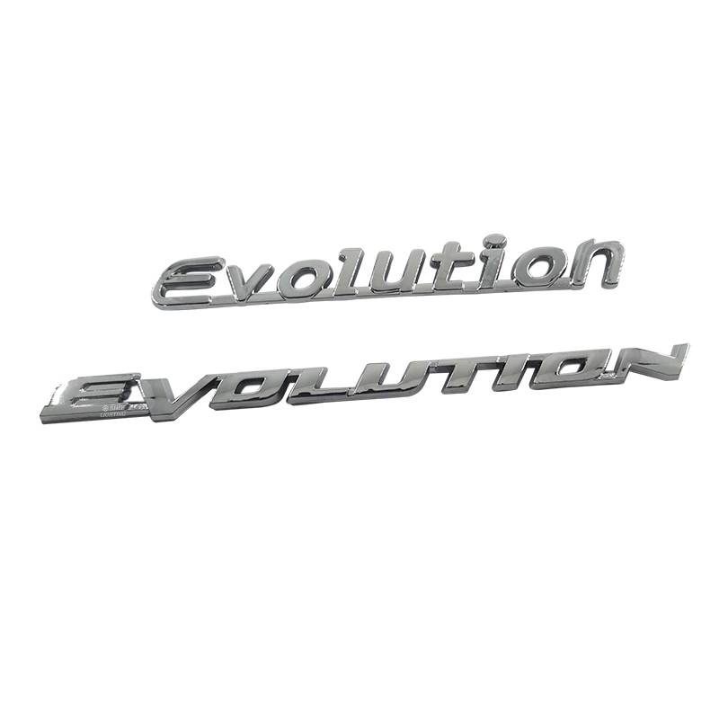 1 x ABS Evolution Letter Auto Car Side Rear Emblem Badge Sticker Decal Replacement For Mitsubishi EVOLUTION