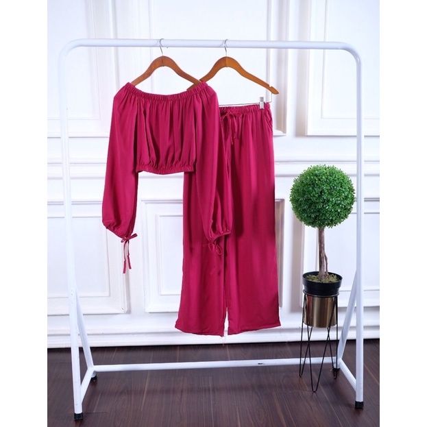 SETELAN CELANA BAHAN KOREA  BANGKOK BKK , SABRINA SET