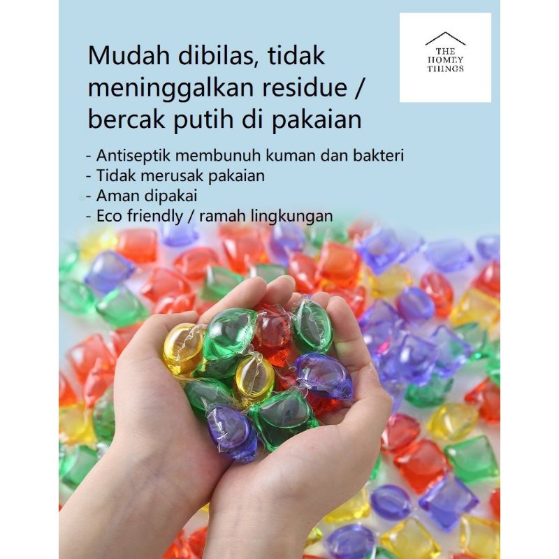 (1 bungkus 100pcs) Sabun Laundry Beads deterjen Ball Gel Laundry Sabun Cuci Baju