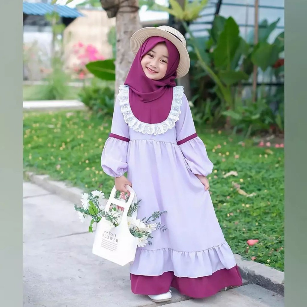 ALESHA KIDS SYARI KF MANGOCRAPE MIX RENDA 7 - 9 TAHUN LD 94 CM PB 105 CM Dapat GAMIS DAN HIJAB ( BACA DESKRIPSI SEBELUM ORDER ) Gamis Anak Perempuan Gamis Anak Terbaru 2021 Modern Dress Anak Gamis Anak Usia 7 Tahun BEST SELLER