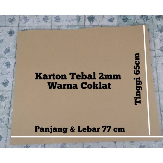 

Grosiran Lembaran Karton Tebal 2mm Warna Coklat Ukuran 77×65