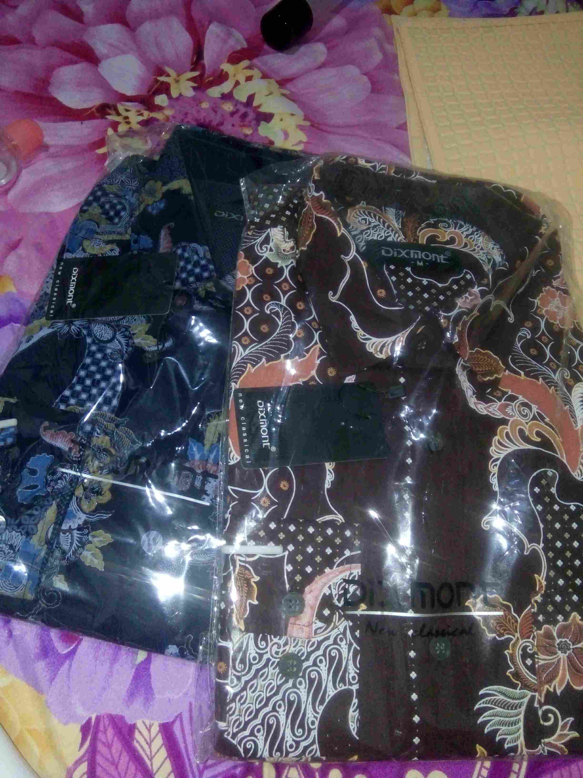 Kemeja Batik Pria Lengan Panjang Bl62 Katun Motif Modern Dixmont Semi Slimfit