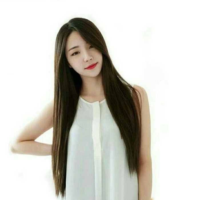 Wig Wanita Lurus Panjang Tanpa Poni Untuk Kostum