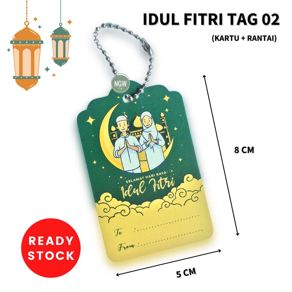 Kartu lebaran idul fitri ucapan ramadhan tag + rantai lengkap ecer 02