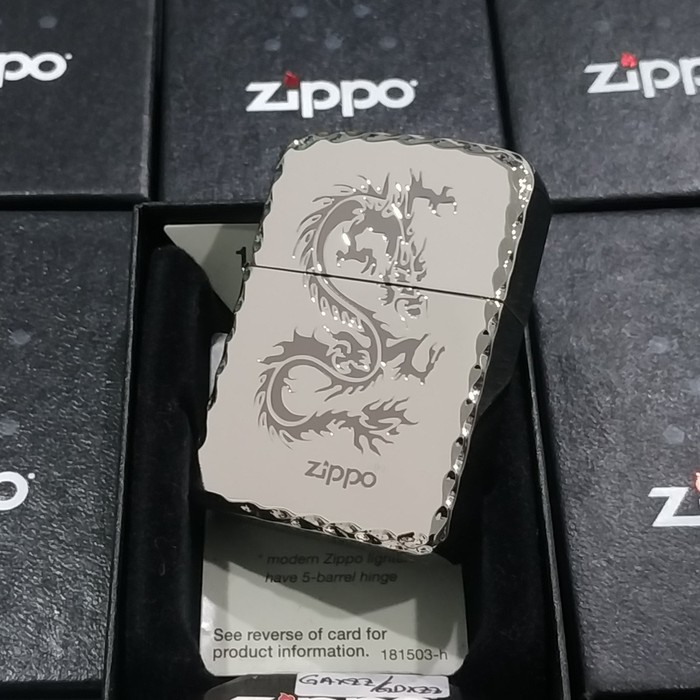 ZIPPO 1941 REPLICA ZA1-18B SILVER PLATE DRAGON KOREAN RARE ITEM