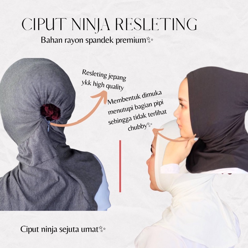 ciput ninja antem ciput ninja resleting ciput ninja premium