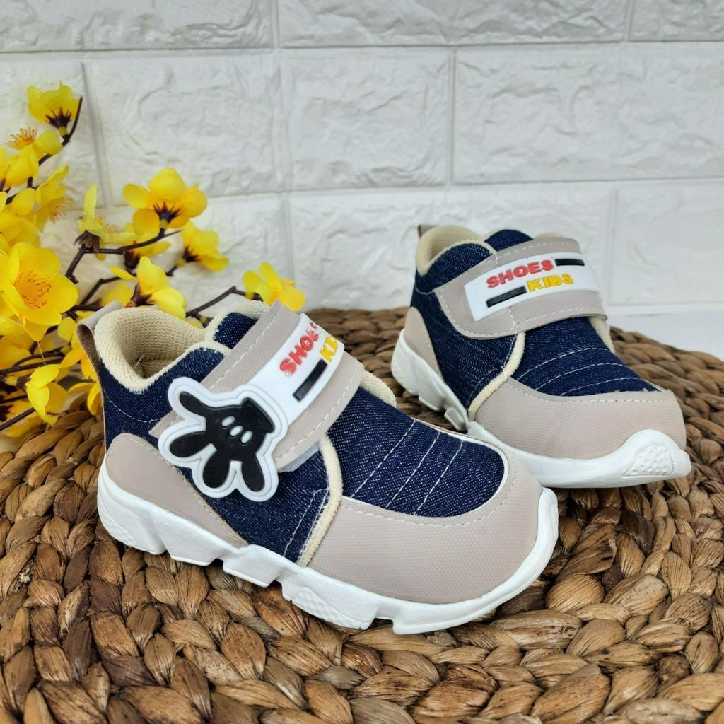 [TAMAN SEPATUKU] SEPATU TRENDY MURAH SNEAKER KERN DENIM ANAK LAKI-LAKI 1 2 3 TAHUN CAX40