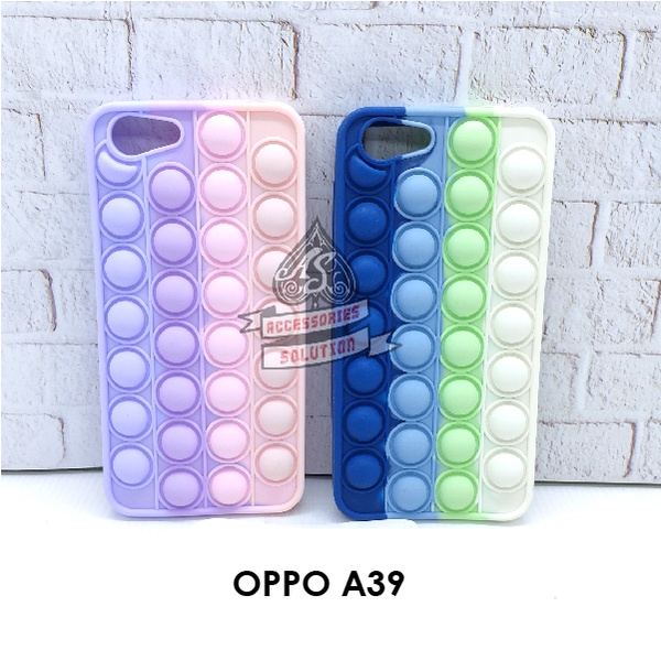 SILICONE CASE POP IT OPPO A83 - CASE PENGHILANG STRESS PUSH IT BUBBLE CASE RAINBOW