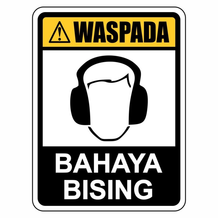 

Rambu K3 Peringatan Waspada Bahaya Bising 20cm x 30cm Plat akrilik