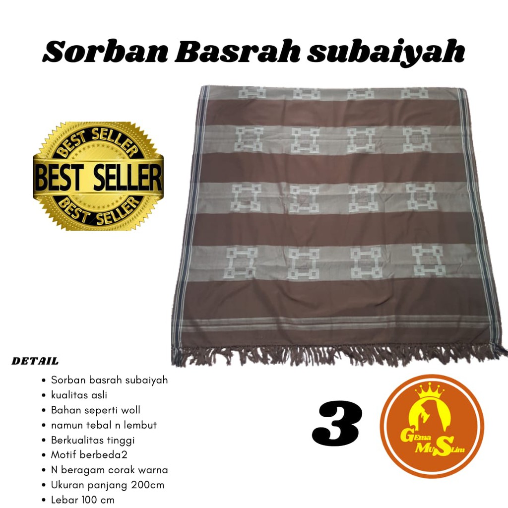 Sorban Basrah  Terbaru Warna Dan Motif Random