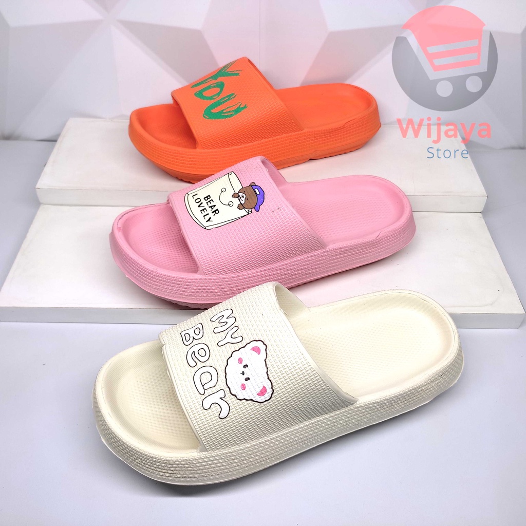 Sandal BALANCE Slipback Wedges Slop Wanita Sendal Tali Belakang Jelly Slide Selop Cewek Perempuan 2209 2312