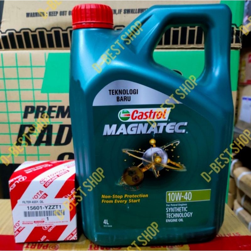 Paket oli mesin castrol  MAGNATEC 10/40 + filter oli Toyota | avanza rush terios xenia