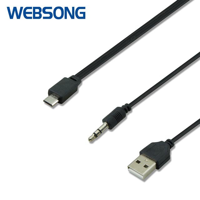 Kabel USB Micro to USB + Audio 3.5mm Websong