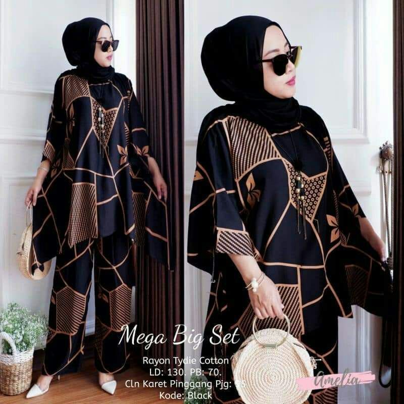 Mega big Set/One Set/Baju Tidur/Setelan murah/Piyama/Homedress/Pakaian Wanita/Daster Jumbo/Daster Bu