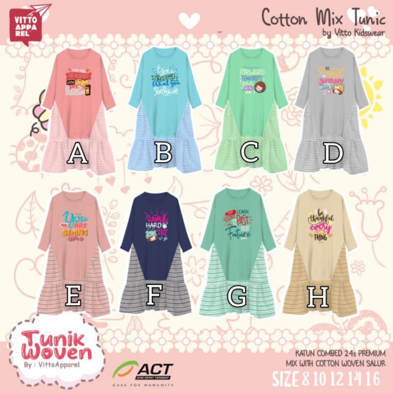 TUNIK WOVEN SALUR JUNIOR VITTO KIDS WEAR