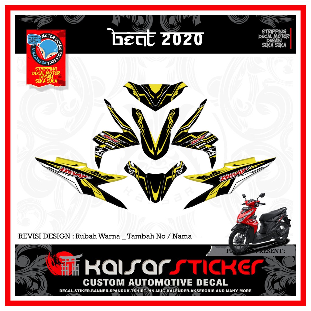 striping stiker motor stiker decal Honda beat new Deluxe Street 2021 full body