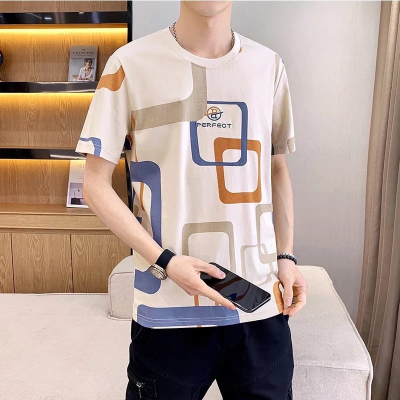 KAOS COWOK LENGAN PENDEK BAJU ATASAN PRIA MOTIF PERFECT PREMIUM