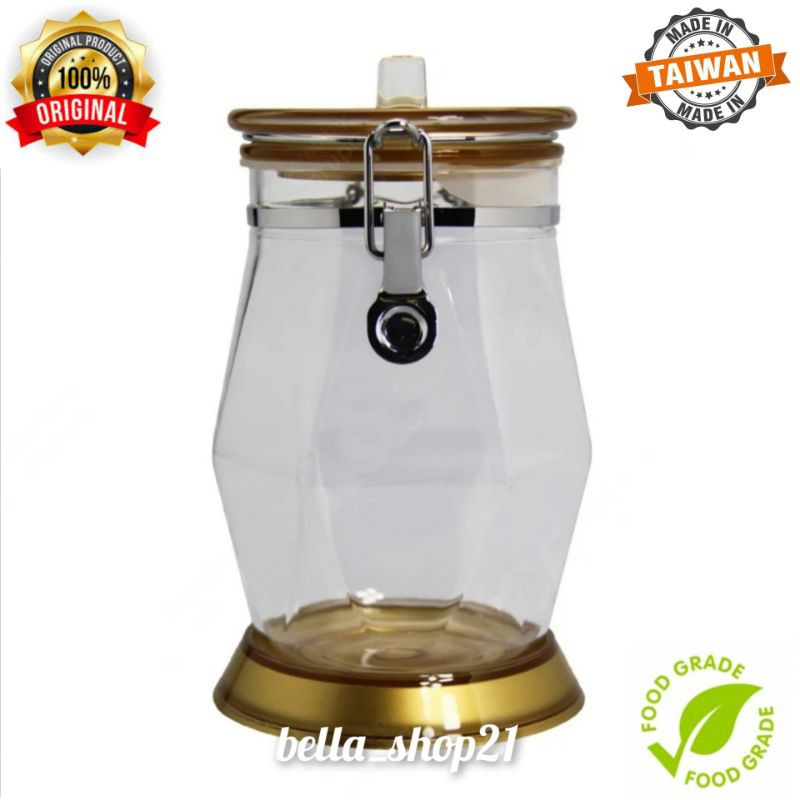 krishome toples makanan 1,25 ltr bahan akrilik gold 2625