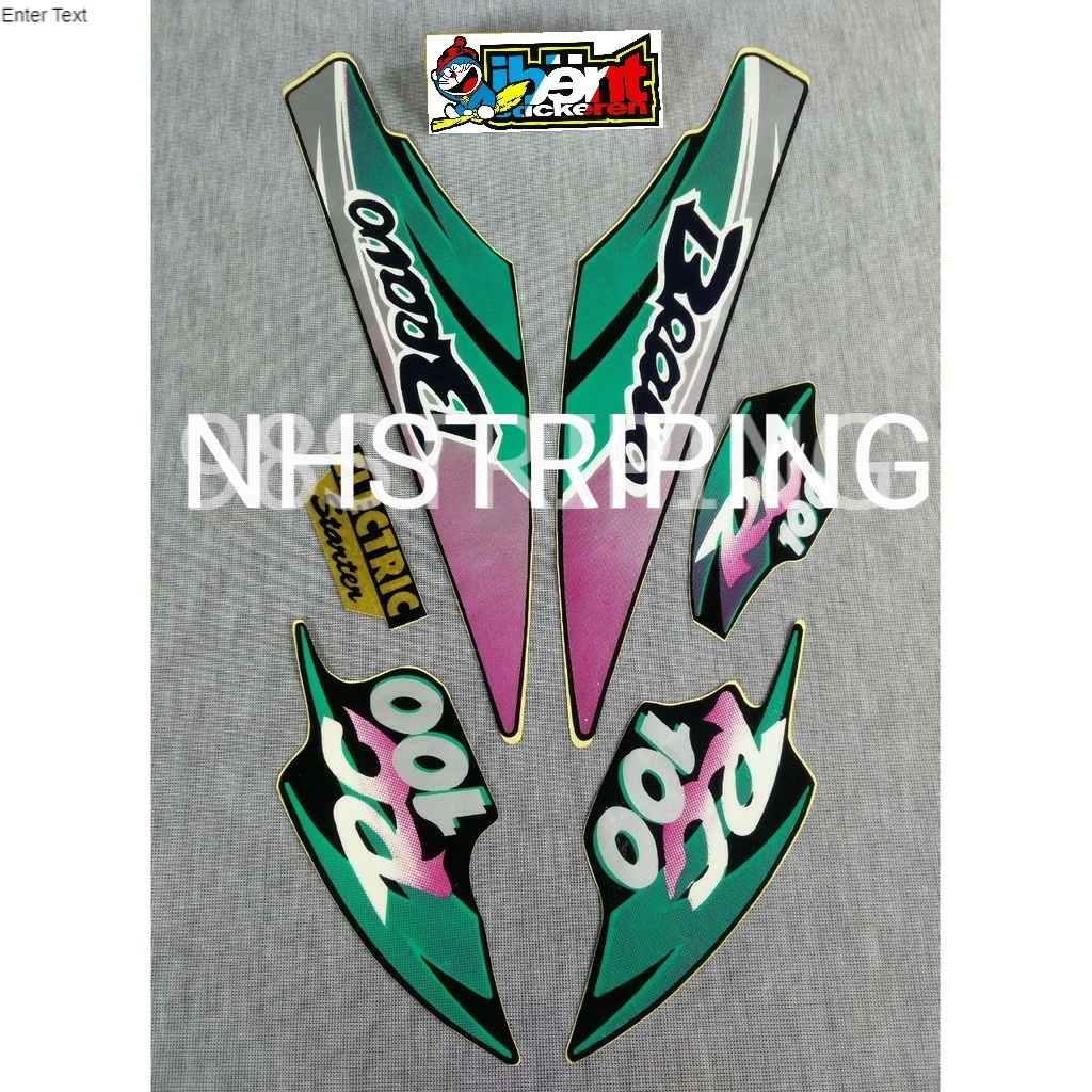 STRIPING RC100 BRAVO HIJAU TAHUN 1996 STRIPING SUZUKI RC 100 LIS STANDAR ORI