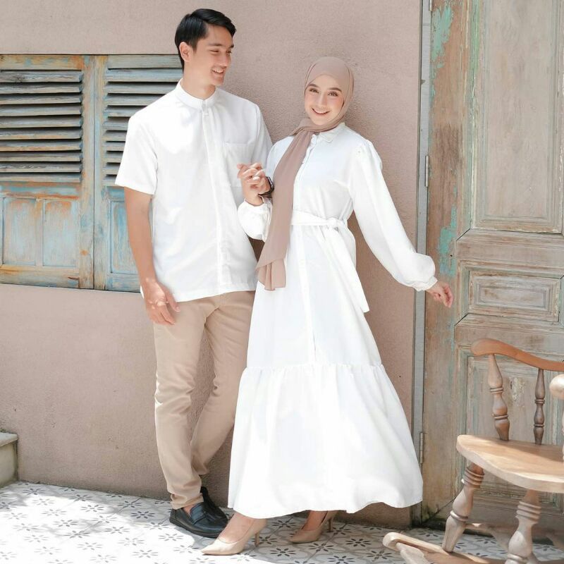 Gamis couple alaya (NO HIJAB ) / gamis couple pasangan / couple muslim / kapel muslim kondangan