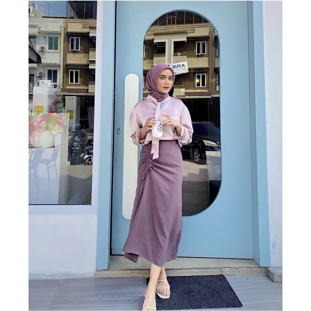 YES PROMO MURAH Rok Crinkle Airflow Tali Pinggang