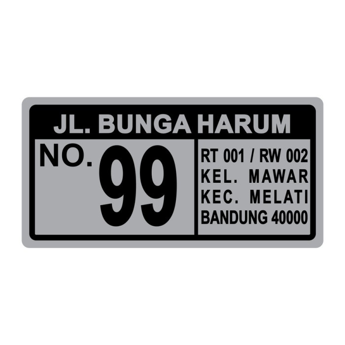 

Rambu Alamat Rumah 40cm x 20cm akrilik