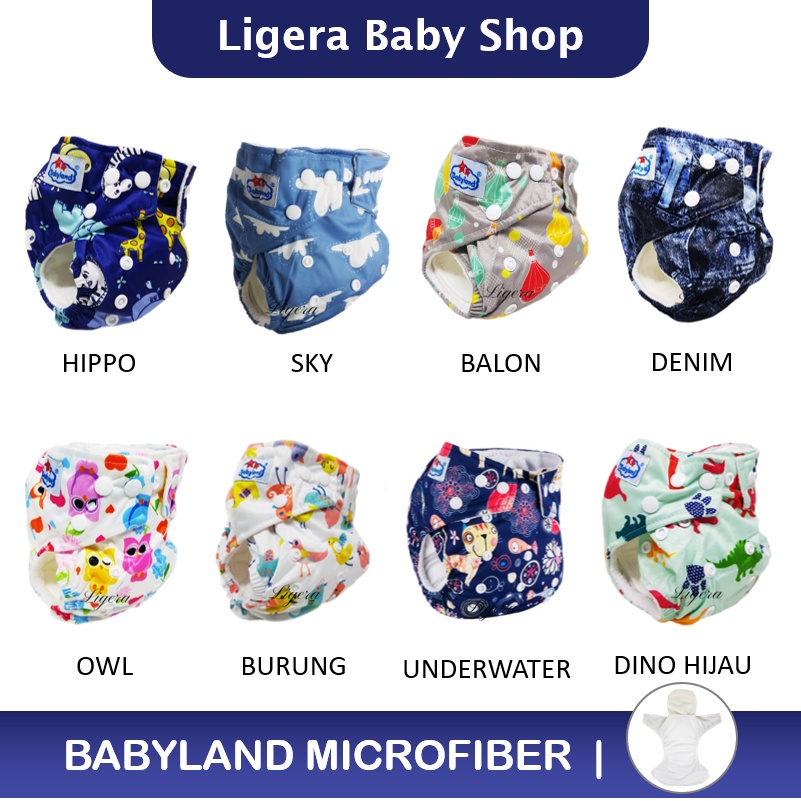 Popok Kain Clodi Kancing Babyland Original Microfiber - Pilih Motif B