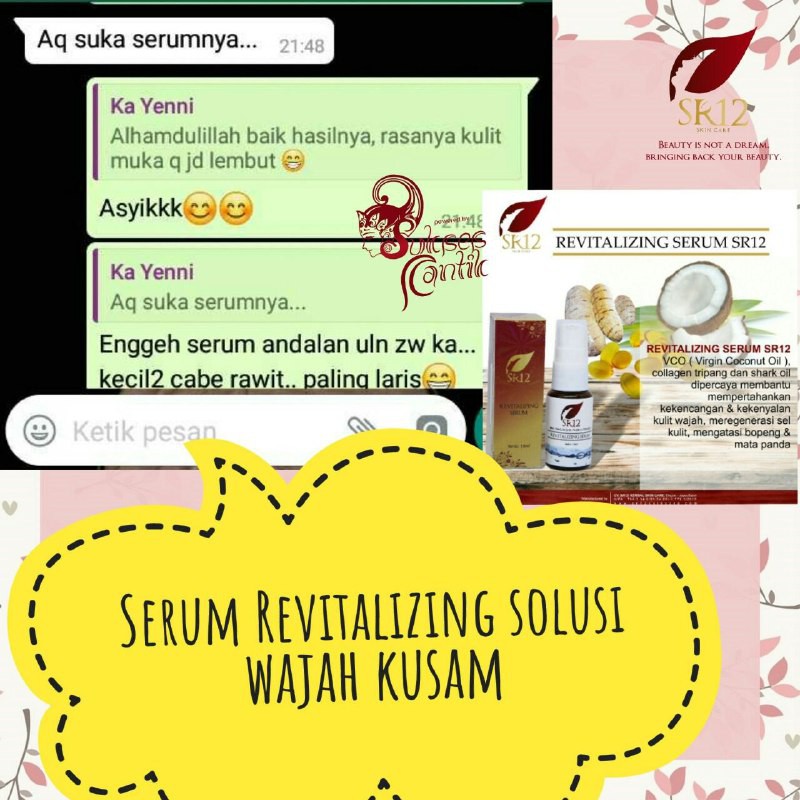 SR12 SERUM REVITALIZING ATASI BOPENG BEKAS JERAWAT &amp; MATA PANDA / SERUM WAJAH KOLAGEN BPOM