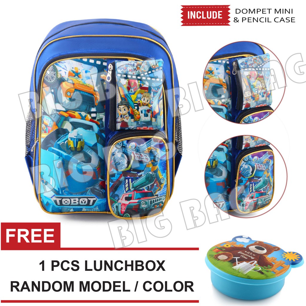 Tas Sekolah Anak Laki Laki SD / TK Karakter Kartun - MAGIC.RTM + FREE Lunchbox