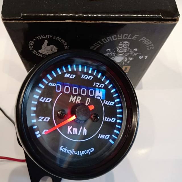 Speedometer kilometer bulat hitam