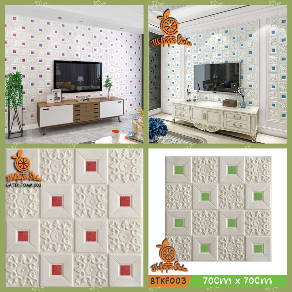 Wallpaper 3D Foam Stiker Emboss Peredam Udara Dan Suara Dinding Dan Plafon btkf Surabaya