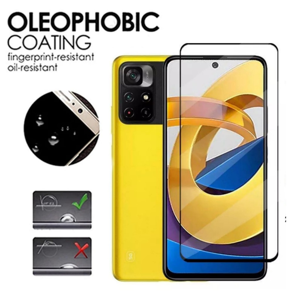 Tempered Glass XIAOMI POCO M4 PRO 5G Anti Gores layar Full Screen Protector Handphone warna