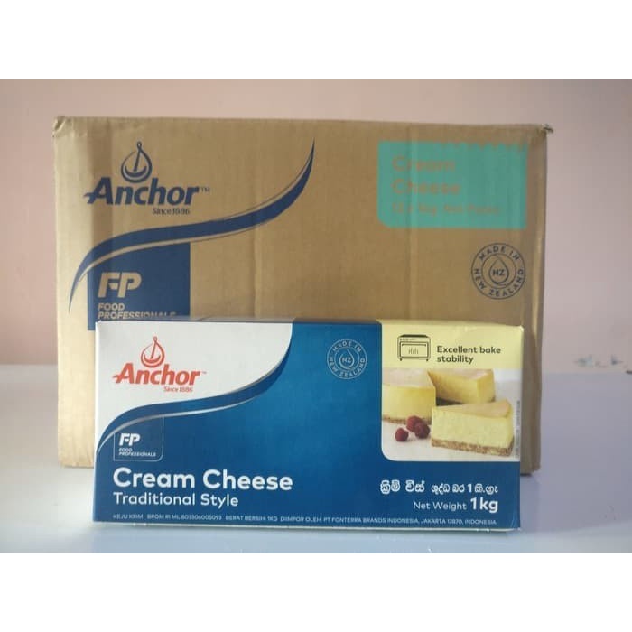 

Krim- Cream Cheese Anchor 1 Kg Import New Zealand Halal Standar Profesional -Krim.