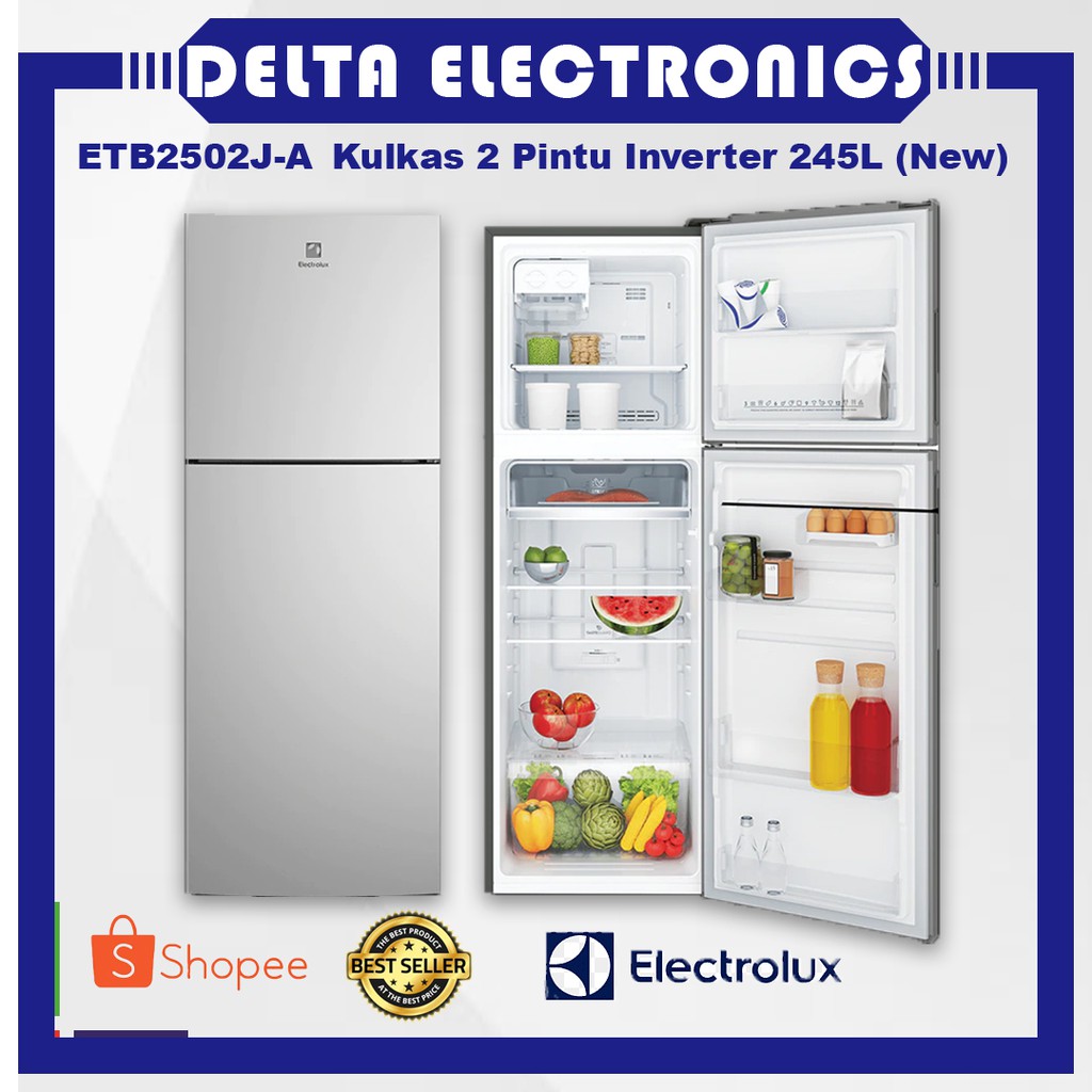 Jual Electrolux ETB2502J-A Kulkas 2 Pintu Inverter 245L ETB2502 J A ...