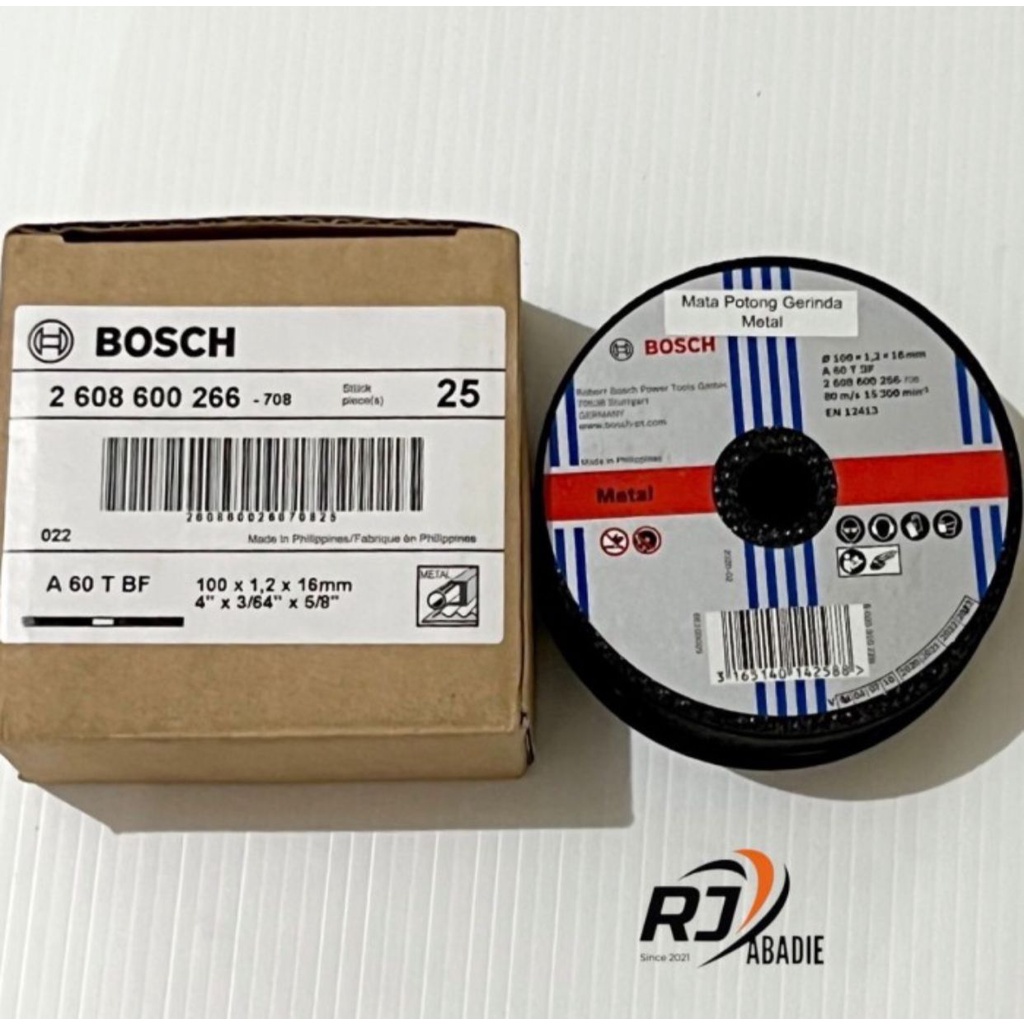 Mata Gerinda Batu Potong Metal 1.2mm x 4&quot; Bosch Ori A60TBF 100x1.2x6mm