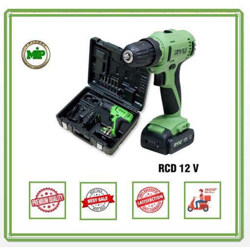 MESIN BOR BATERAI BATRE RYU CORDLESS BOR RCD 12 V