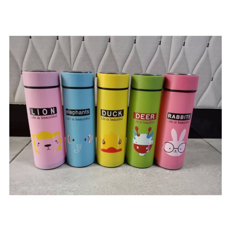 Botol Minum Kaca Karakter Animal / Botol Tumblr Kaca / Botol Minum Kaca Warna Warni / Souvenir Sovenir Botol