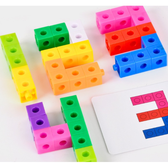 Mainan Edukasi MAGIC SQUARE Linking Cubes / Math Link Cubes Balok Matematika / Mainan Belajar Berhitung Kotak Warna-Warni / Mainan Anak Susun Kubus Warna