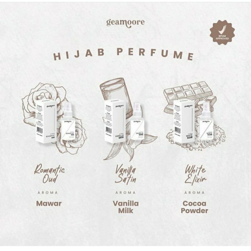 HIJAB PARFUM WITH SHIMMER GEAMOORE | SPRAY | 50ML | GEAMOORE HIJAB PARFUM GEAMOORE PARFUM HIJAB